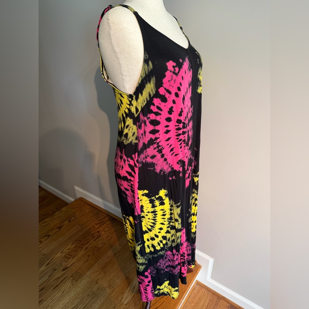 Torrid Black Pink/Yellow Tie Dye Super Soft Culotte Romper - Size 3 (22-24, 3X) - Picture 5 of 13